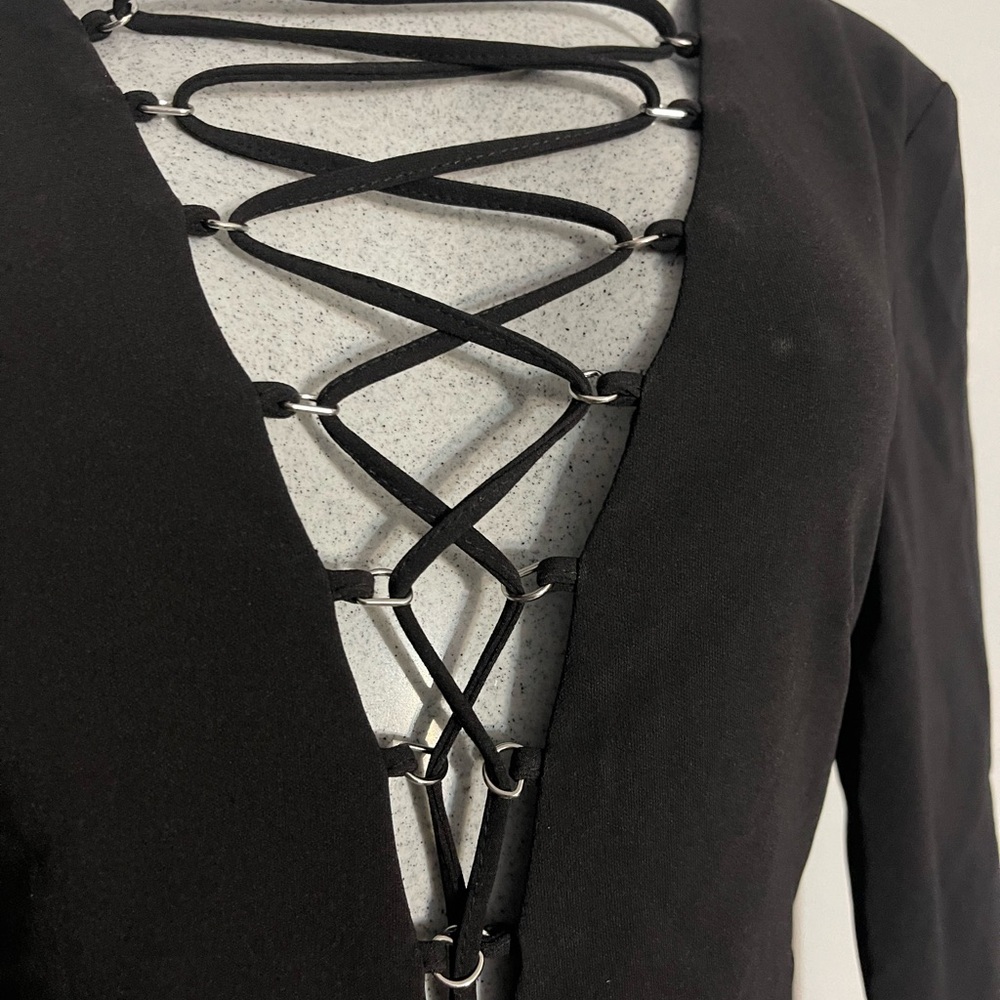 Zara Black Lace-Up Bodysuit - Picture 3 of 3